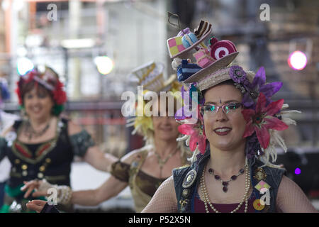 Steampunk belly dancers Stock Photo