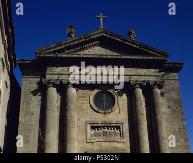 Spain. Galicia. Santiago de Compostela. Church of Capilla de Animas. Completed in 1788. Exterior. Stock Photo