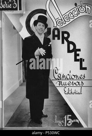 Carlos Gardel, cantante y actor argentino. Cartel promocional. Stock Photo