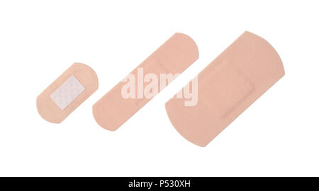 Set of medical plasters isolated on white background Stock Photo