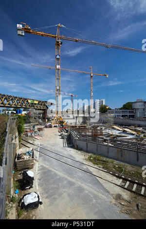 Berlin, Germany - Construction site of the A100 motorway at Grenzallee in Berlin-Neukoelln. Stock Photo