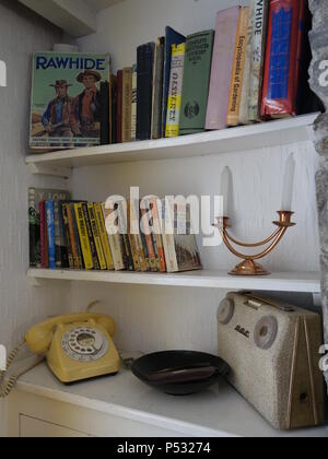 Vintage room set up as a 1969 time capsule Stock Photo