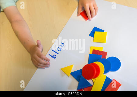 Children playing table games Stock Photo