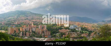 Panoramic View of Medellin, Colombia from Cerro El Volador Stock Photo