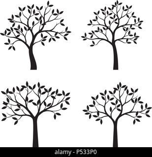 Vector trees and bushes set Stock Vector Image & Art - Alamy