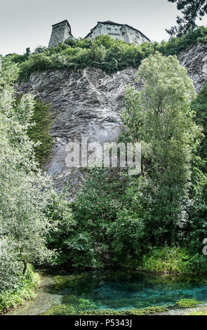 majestic castle high up on a cliff in Liechtenstein Stock Photo