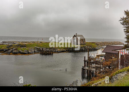 Fisherman's shacks along Old Blue Rocks Road, Lunenburg, Nova Scotia, Canada. Stock Photo