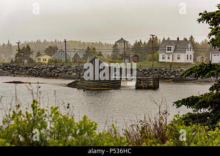 Fisherman's shacks along Old Blue Rocks Road, Lunenburg, Nova Scotia, Canada. Stock Photo