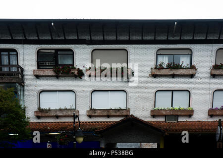 colonial german white bricks architecture building city Gramado Brazil Stock Photo