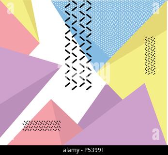 Hipster modern geometric abstract background. avangarde retro background with multicolored geometric shapes Stock Vector
