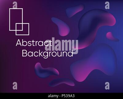 Abstract fluid color background poster or card. Vector template. Purple Background with Bubbles Shapes. Dynamic Effect. 3D Vector Illustration Stock Vector