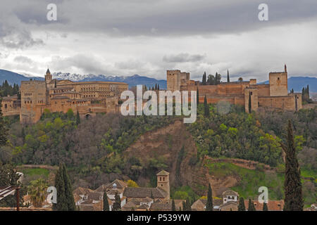 The Alhambra a palace and fortress complex located in Granada, Andalusia, Spain built in the mid-13th century. Stock Photo