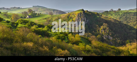 Thors Cave and the Manifold Valley in early light (3) Stock Photo