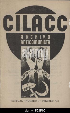 Portada de la revista mensual CILACC Archivo anticomunista, nº 11 de febrero de 1934, publicada en Madrid. Stock Photo