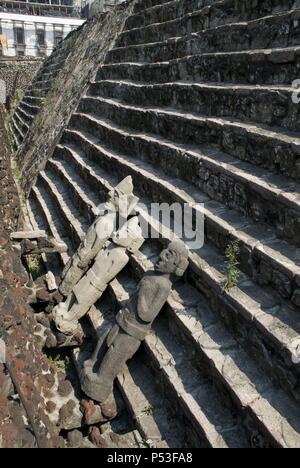 The Templo Mayor in Mexico City.Ruins Aztecs. . Stock Photo