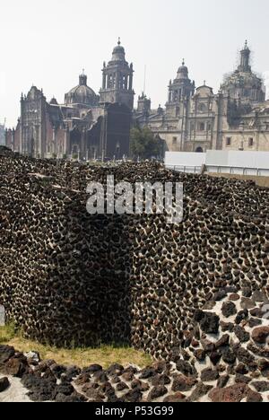 The Templo Mayor in Mexico City.Ruins Aztecs. . Stock Photo