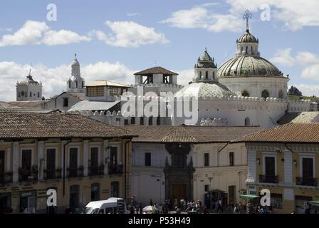 Ecuador.Quito.Historical center.Domes of the Church of the Jesuits (XVII-XVIII centurys). . Stock Photo