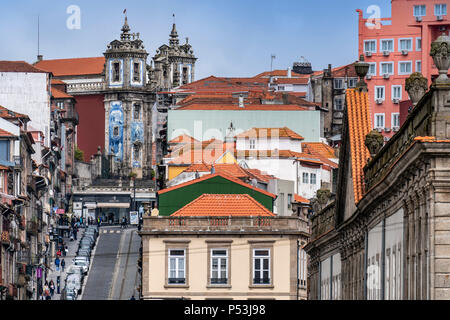 Church of Saint Ildefonso in the background, Porto, Portugal Stock Photo