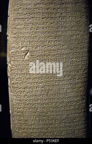 Mesopotamia. Kudurru (stele) of Shitti-Marduk. Limestone. Inscription. Cuneiform. Nebuchadnezzar I (1124-1105 BC) reign. Elamite campaign. From Sippar (Abu Habba). Babylonian. Stock Photo