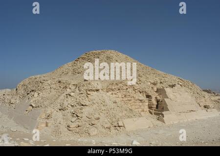 Egypt. Saqqara.The Pyramid of Unas. Fifth Dynasty. 24th century B.C. Old Kingdom. It is now ruined. Stock Photo