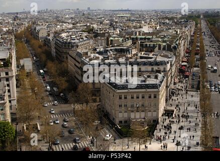 France. Paris. City   views from the Arc de Triomphe. Stock Photo