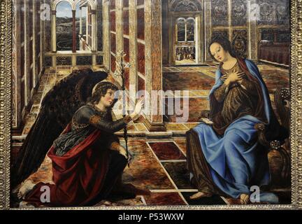 Piero del Pollaiuolo (1443-1496). Italian painter. The Annunciation. Gemaldegalerie. Berlin. Germany. Stock Photo