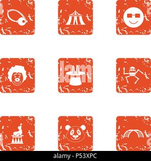 Representation icons set, grunge style Stock Vector