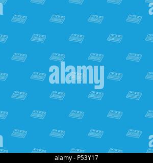 Synthesizer pattern vector seamless blue Stock Vector