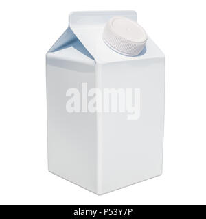 Blank carton packaging container box with plastic cap. 3D rendering isolated on white background Stock Photo