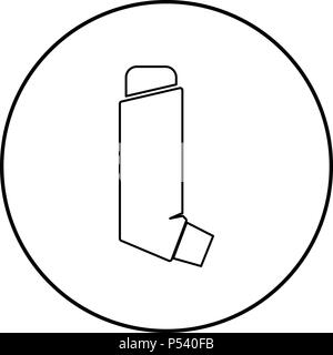 Manual inhaler icon black color in circle round vector I Stock Vector ...