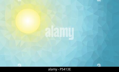 Sun and sky low poly vector gradient texture. Colorful polygonal illustration, good as a cell phone, marketing material, or website background. All po Stock Vector