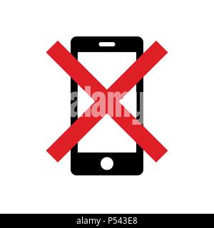 Please silence your mobile phone - warning sign Stock Vector