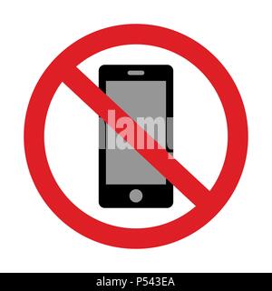 Please silence your mobile phone - warning sign Stock Vector