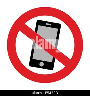 Please silence your mobile phone - warning sign Stock Vector
