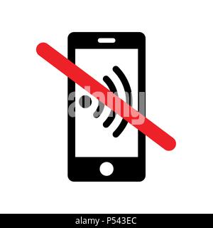 Please silence your mobile phone - warning sign Stock Vector