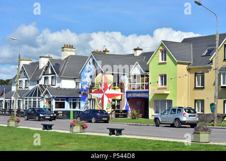 Picturesque Ring of Kerry street of Waterville in Ireland on sunny day. Stock Photo