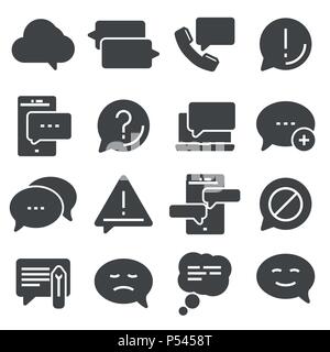 Set of Message Related Vector Icons. Contains such Icons as Conversation, SMS, Notification, Group Chat and more Stock Vector