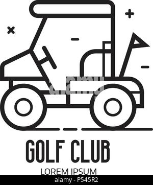 Golf School or Club Logotype with Cart Stock Vector