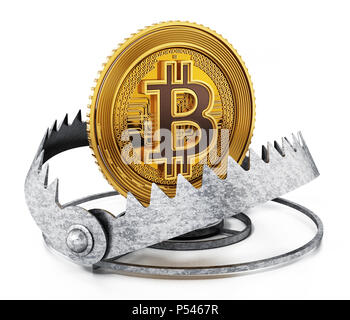 https://l450v.alamy.com/450v/p5467r/gold-digital-coin-in-ready-bear-trap-3d-illustration-p5467r.jpg