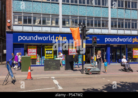 Orpington High Street, vey busy with shoppers visiting the wide variety of shops, there are several shops closing down and empty stores to let. London, UK Stock Photo