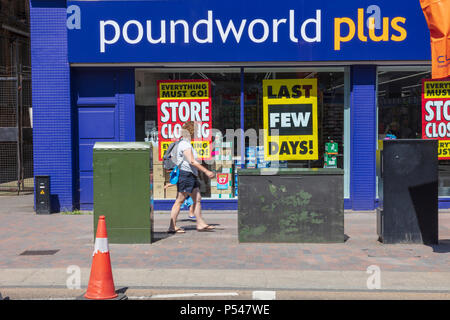 Orpington High Street, vey busy with shoppers visiting the wide variety of shops, there are several shops closing down and empty stores to let. London, UK Stock Photo