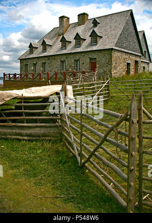 Stone Farm house Louisbourg Historic location Cape Breton Nova Scotia Stock Photo