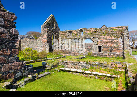 The historic ruins of a medieval Augustininan nunnery on the Hebridean island of Iona, Argyll and Bute, Scotland, UK Stock Photo