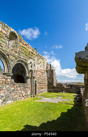 The historic ruins of a medieval Augustininan nunnery on the Hebridean island of Iona, Argyll and Bute, Scotland, UK Stock Photo