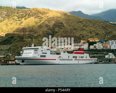 Trasmediterranea ferry Albayzin in Santa Cruz, La Palma, Canary Islands Stock Photo