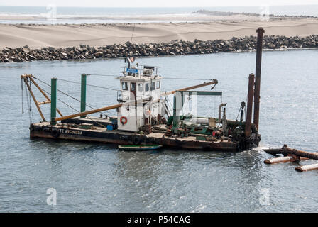 Dredging Ship in Salaverry Port - Peru Stock Photo