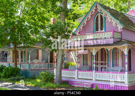 Colorful Gingerbread Cottages In The Martha S Vineyard Camp