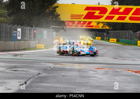 Mexico City, Mexico – September 01, 2017: Autodromo Hermanos Rodriguez. 6hrs of Mexico, FIA WEC. VAILLANTE REBELLION driver´s Mahtias Beche, David Heinemeier Hansson or Nelson Piquet Jr, at the Oreca 07 Gibson,  No. 13, running at the Free Practice I. Stock Photo