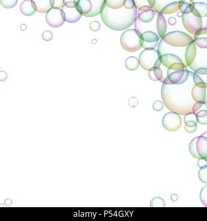 Frame with soap bubbles foam Stock Vector