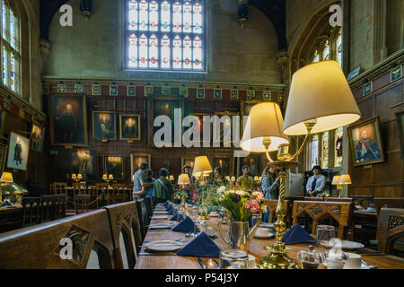 Oxford, JUL 9: Interior view of the famous Great Hall in Christ Church Cathedral on JUL 9, 2017 at Oxford, United Kingdom Stock Photo